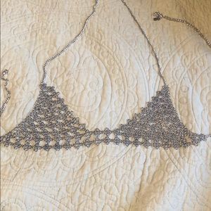 Chain mesh bra